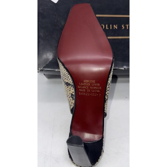 Colin Stuart Leather Ankle Strap Animal Print Square Toe Size 7 New - Picture 5 of 6